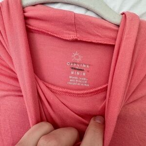 OFFLINE by Aerie Long Sleeve Coral Mock Neck Top